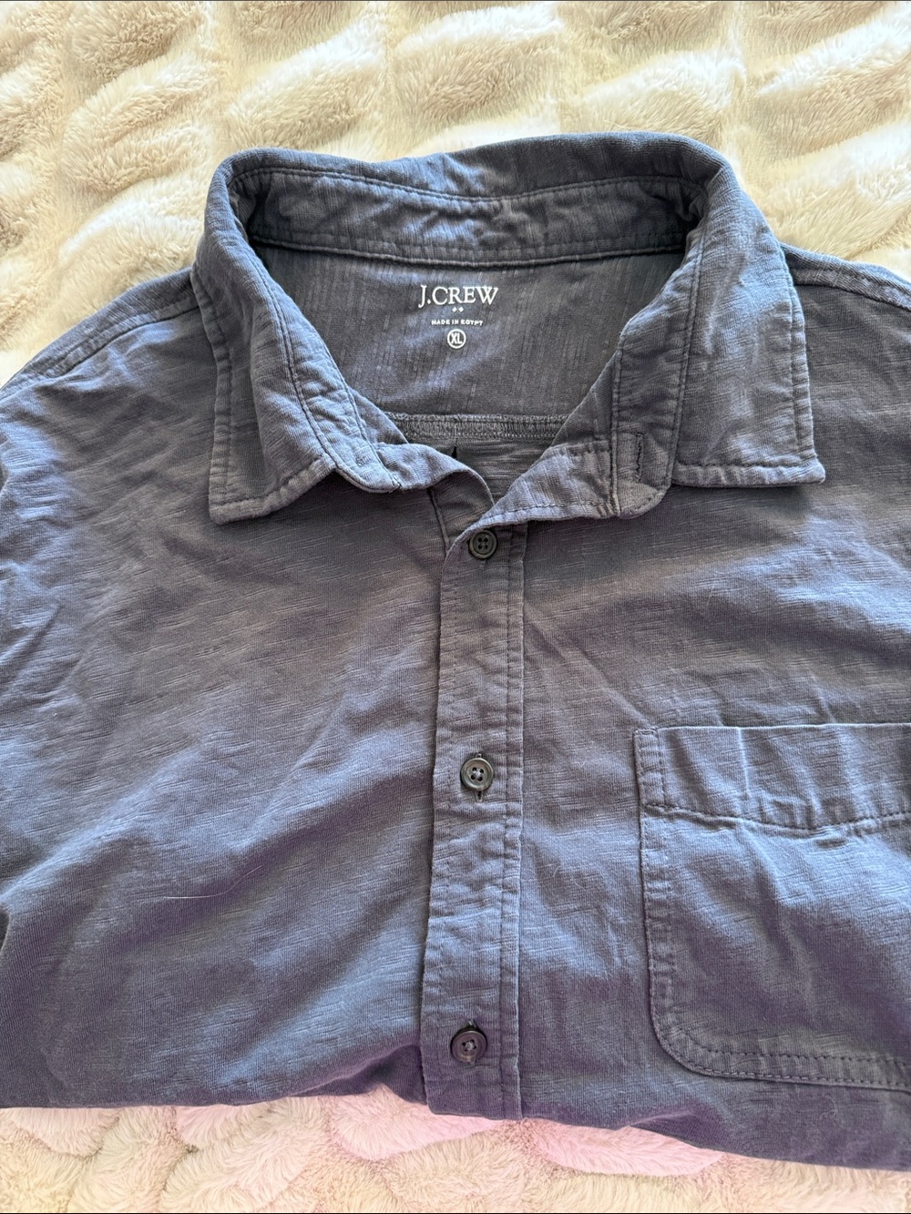 J. Crew Men's Slate Blue Casual Button-Down Shirt
